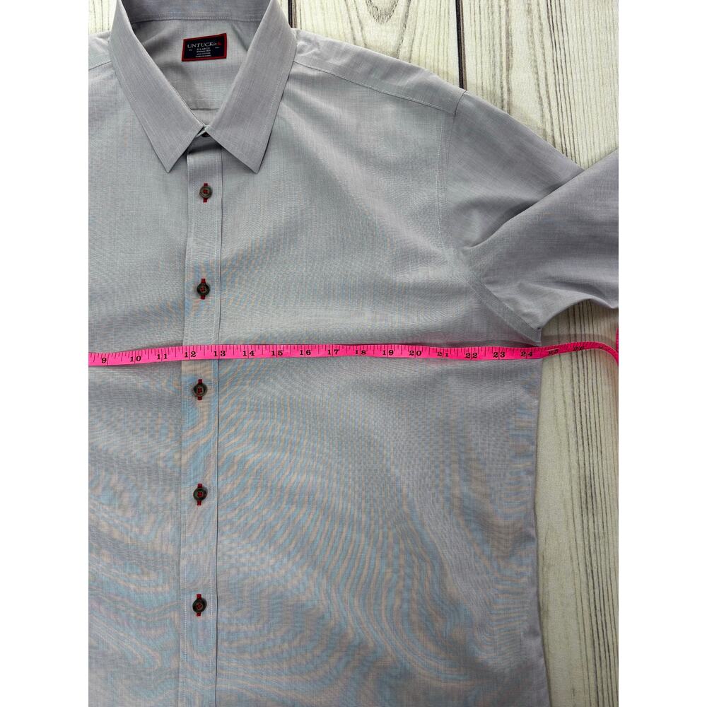 UnTuckit Men's Rubican WF Gray XL Wrinkle Free 100% Cotton Button Up - Picture 6 of 10